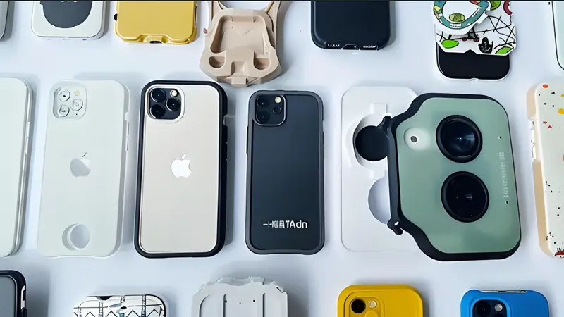 На столе разложены различные литые корпуса для смартфонов