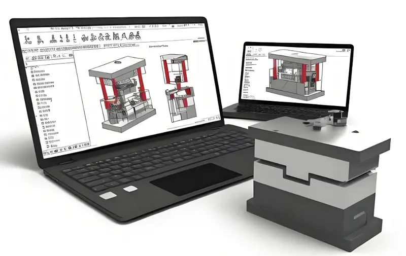 Laptop with 3D modeling software and metal injection molded parts