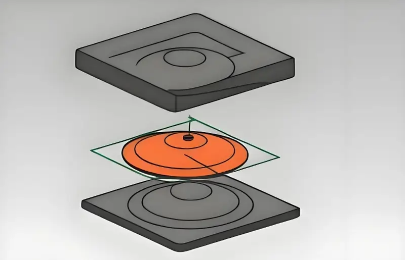 Diagramma della linea di divisione in uno stampo a iniezione