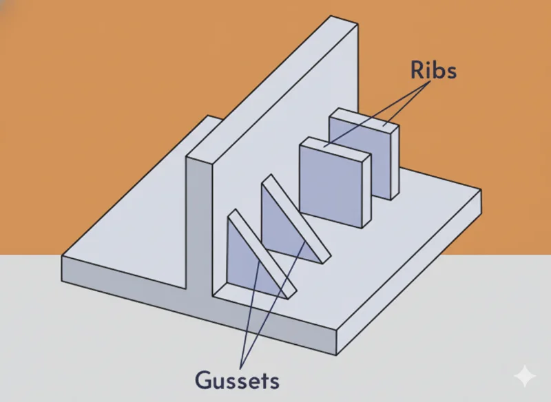 플라스틱 제품 디자인용 리브