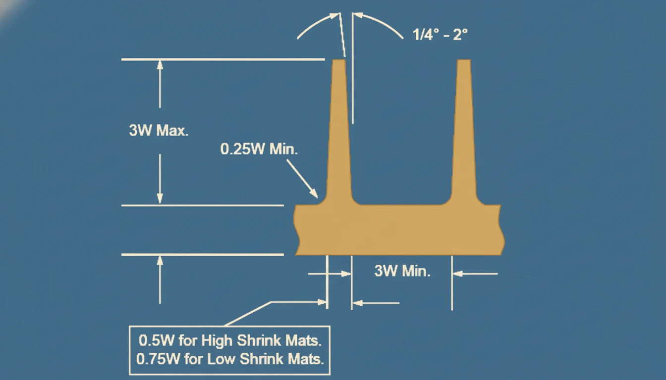 Desenho de nervuras de plástico