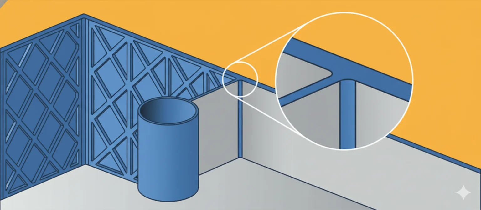 Rib for plastic products design