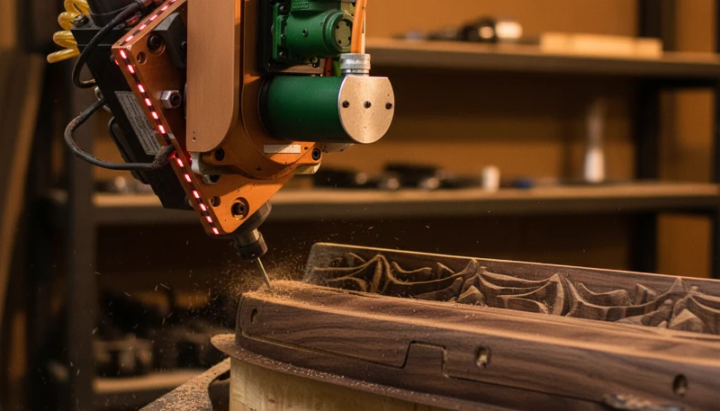 CNC machine carving precision components