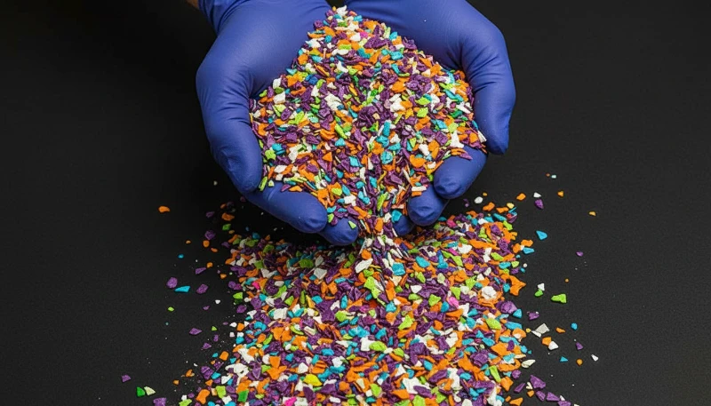 Colorful plastic granules used in automotive injection molding