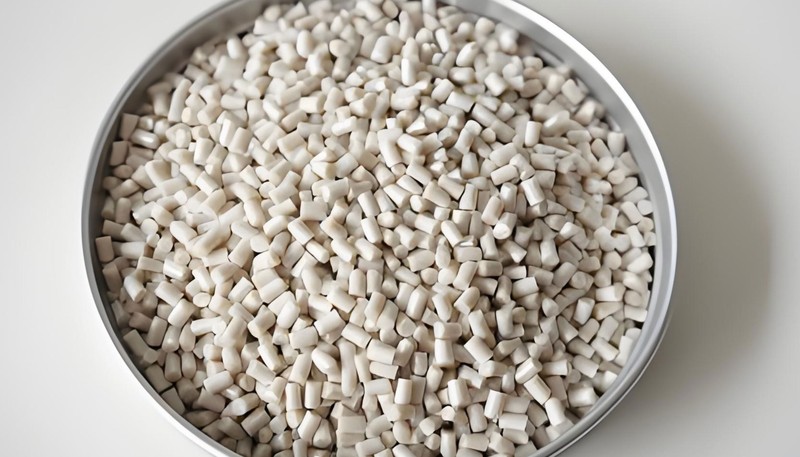 Plastic resin pellets showing the importance of material quality for injection mould output