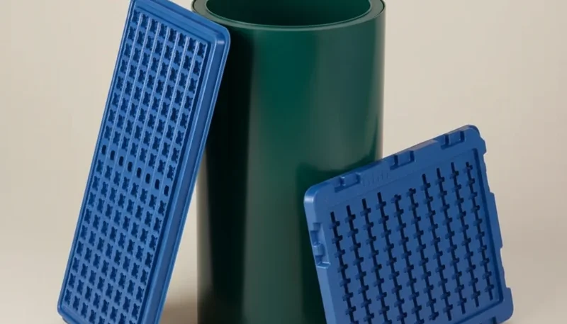 Various plastic injection molded parts on display