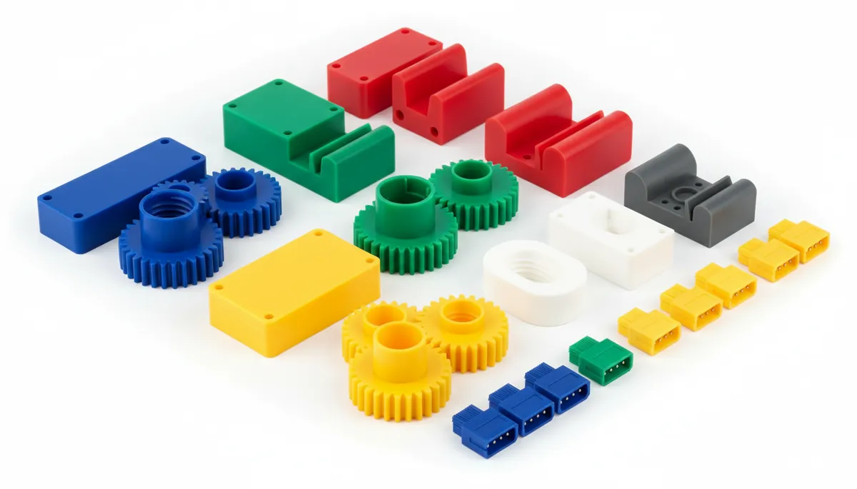 Various injection molded plastic parts
