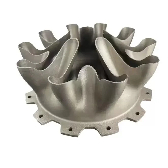 Complex metal component showcasing intricate design for injection molding applications.