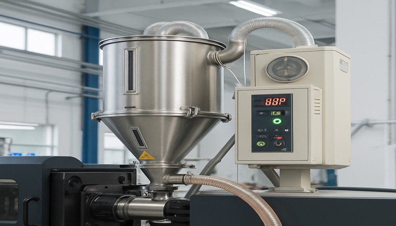 Dehumidifying hopper dryer for nylon material pre-drying