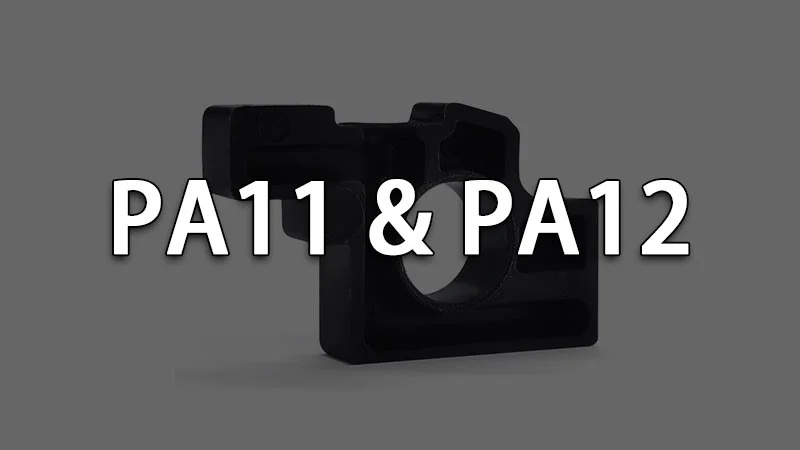 Image featuring PA11 and PA12 polyamide materials used in plastic injection molding.