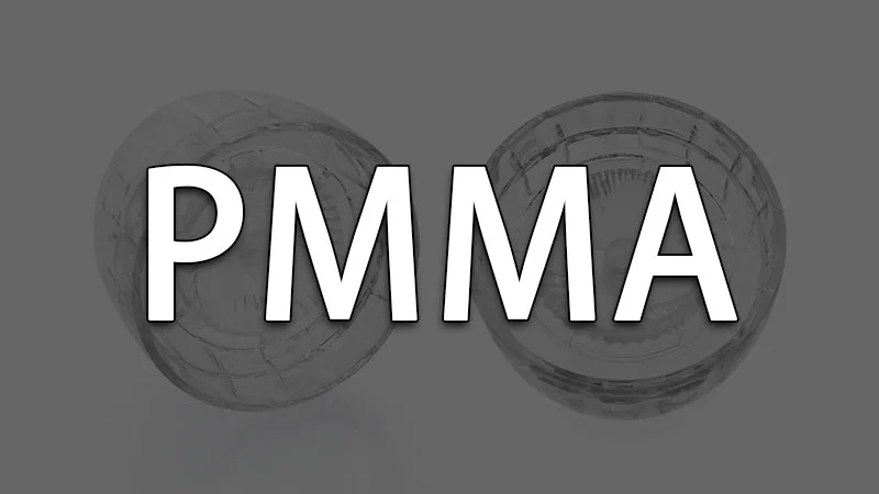 Close-up view of PMMA plastic components with clear design details, demonstrating the transparency and precision of the molded parts.