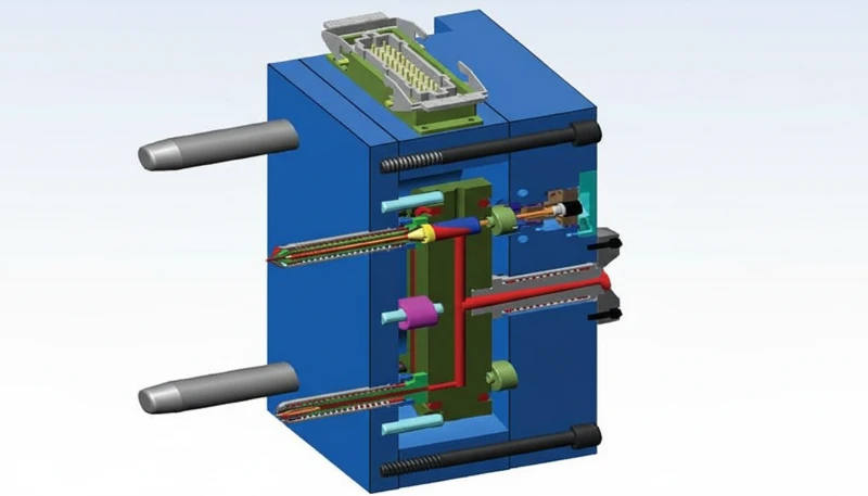 3D plastic injection mold assembly