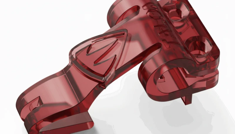 Red TPU plastic injection molded component