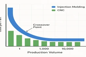 Cost per part vs production volume chart